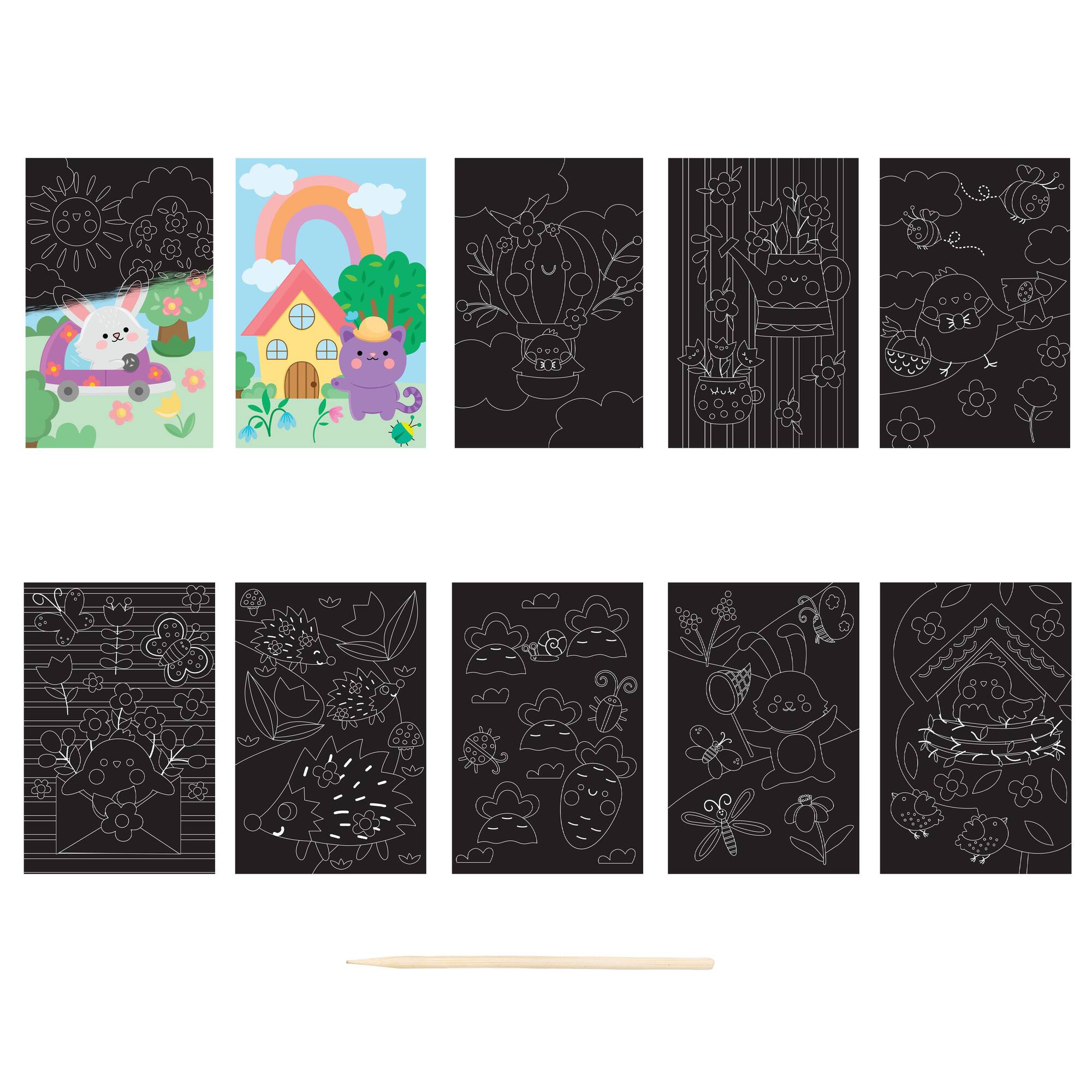 Little Yellow Bicycle® Bunny Mini Scratch Art Kit